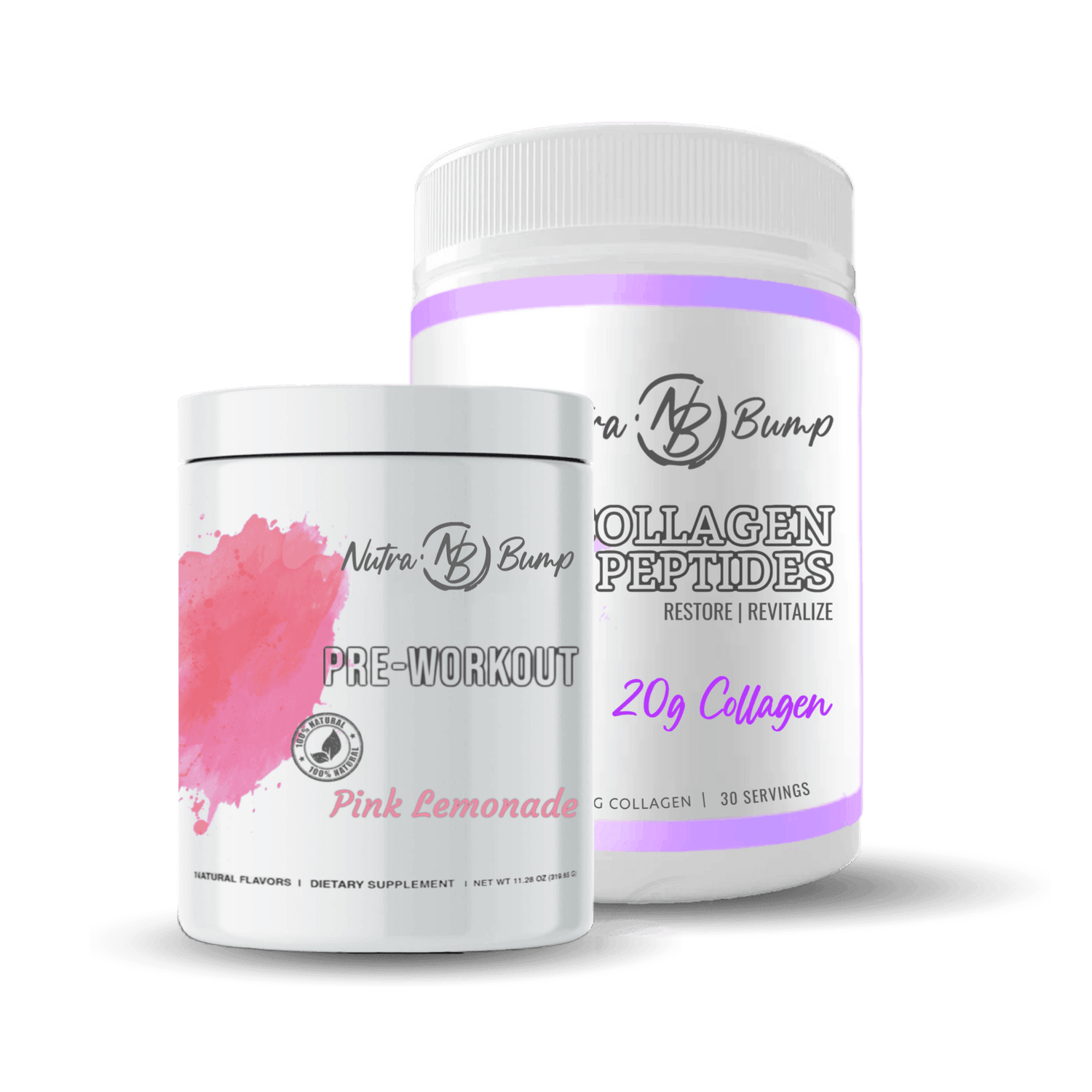 Pink Lemonade Pre Collagen Bundle - NutraBump Nutrition Breastfeeding pre workout, breastfeeding protein, bumped up, collagen, NutraBump, pre workout, pregnancy pre workout, Pregnancy protein