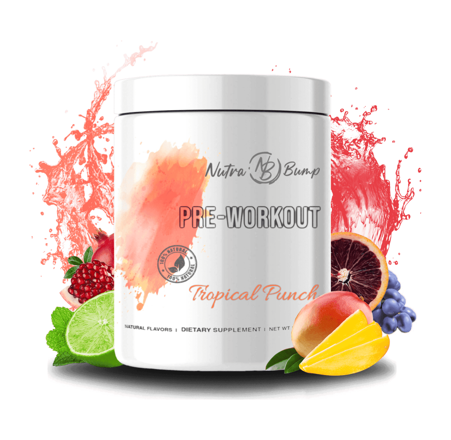 Pregnancy & Nursing Natural Pre Workout Tropical Punch - NutraBump Nutrition bumped up, natural supplement, NutraBump, pre workout, pregnancy energy, pregnancy pre workout, prenatal