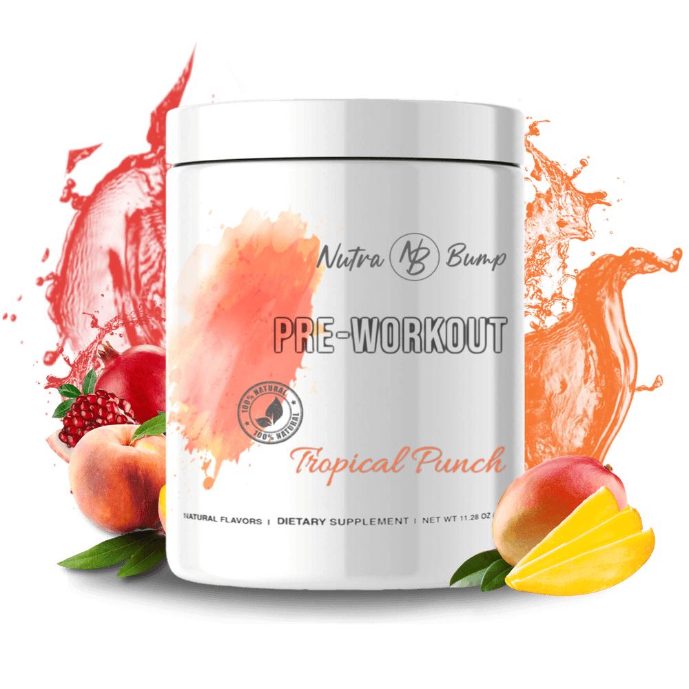 Pregnancy & Nursing Natural Pre Workout Tropical Punch - NutraBump Nutrition bumped up, natural supplement, NutraBump, pre workout, pregnancy energy, pregnancy pre workout, prenatal